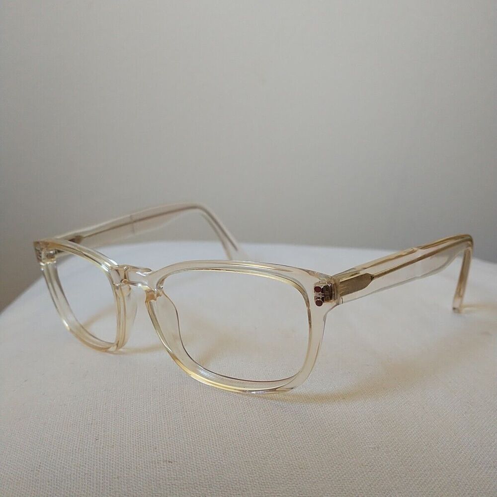 HACKETT BESPOKE Eyeglass Frames HEB091 353 Yellow Clear Rectangular 53-19-145